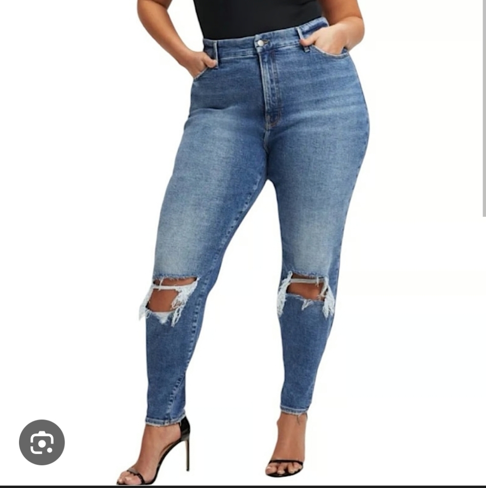 Good American Good Waist Distressed Skinny Jeans